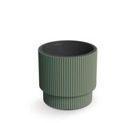 Maceta redonda Milly DBMIN300 verde pino con inserto estriado