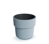 Maceta redonda Milly DBMIR300 gris claro con inserto estriado