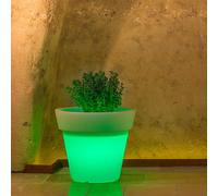 MACETA RESINA CON LUZ LÀMPARA ÁRBOL ILUMINACIÓN JARDÍN BALCÓN EXTERIOR INTERIOR