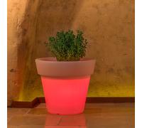 MACETA RESINA CON LUZ LÀMPARA ÁRBOL ILUMINACIÓN JARDÍN BALCÓN EXTERIOR INTERIOR