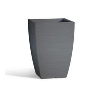 MACETA RESINA CUADRADA ALTA H40 GRIS ÁSPERO DE EXTERIOR MADE IN ITALY MODERNO