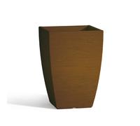 MACETA RESINA CUADRADA ALTA H40 MARRÓN ÁSPERO DECORACIÓN JARDÍN MADE IN ITALY