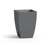 MACETA RESINA H50 LÚCIDA GRIS CUADRADA DECORACIÓN MODERNA MADE IN ITALY DISEÑO
