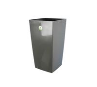 Maceta - RIVIERA - Matiz - Cuadrado - 38 x 38 x H 69 cm - Gris brillante