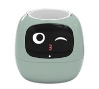 Maceta robot, maceta de riego automático con humedad y sensores, mascota electrónica interactiva para decoración del hogar y la oficina, blanco (verde)