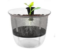 Maceta Transparente Autorriego Para Suculentas - Recipiente Tipo Vidrio Cultivo Hidropónico Con Nivel Agua Visible | Ligera Y Transpirable Para Escritorio Balcón Interior, Material ABS