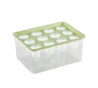 Maceta transparente hidropónica rectangular con mango de tapa de 12 agujeros, color verde