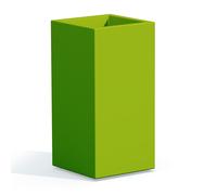 Maceta verde de resina 40x40 Cm alta 80 cm mod. Cube Top