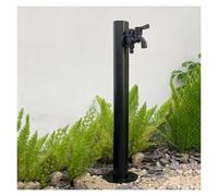 Maceta vertical de acero inoxidable 304 con soporte de manguera autoportante con llave bloqueable, dispensador de agua resistente a la congelación, fuente de jardín de tubo redondo