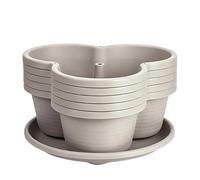 Maceta vertical de jardín | Maceta vertical apilable de 5 niveles con rueda | de cultivo de jardín de torre, para trepar vid, cerezas, verduras, frutas, plantas, decoración de patio, balcón