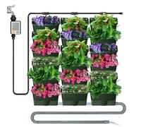 Maceta vertical de riego automático, para colgar en la pared, jardín de bolsillo para interiores y exteriores, incluye 18 macetas para pared verde