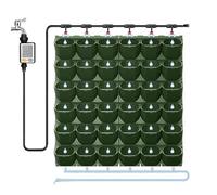 Maceta vertical de riego automático, para colgar en la pared, jardín de bolsillo para interiores y exteriores, incluye 18 macetas para pared verde