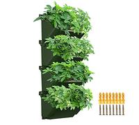 Maceta vertical de riego automático, para colgar en la pared, jardín de bolsillo para interiores y exteriores, incluye 18 macetas para pared verde