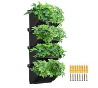 Maceta vertical de riego automático, para colgar en la pared, jardín de bolsillo para interiores y exteriores, incluye 18 macetas para pared verde