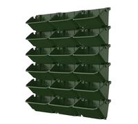 Maceta vertical de riego automático, para colgar en la pared, jardín de bolsillo para interiores y exteriores, incluye 18 macetas para pared verde