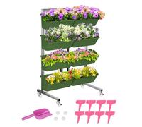 Maceta vertical de riego automático, para colgar en la pared, jardín de bolsillo para interiores y exteriores, incluye 18 macetas para pared verde