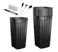 Macetas altas y profundas para plántulas, fondo cuadrado, juego de contenedores de drenaje para vivero, vasos para cultivo de árboles cítricos, herramientas de marcador incluidas | Kit de Inicio de In