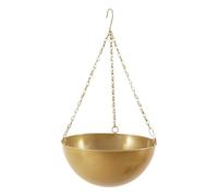 Macetas colgantes de 18,5 cm para plantas de interior y exterior, macetas de hierro negro dorado, macetero colgante para plantas, soporte rondo de metal para decoración de ventanas y balcones