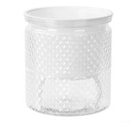 Macetas con autorriego para interiores de 5.72 pulgadas, maceta de plástico con depósito para plantas de serpiente, lirio de la paz, alféizar de la ventana, color blanco (transparente)