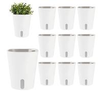 Macetas con Riego Automático Gris: TOATELU 10 Piezas macetas con Autorriego para Interiores Oficinas, Maceta Almacenamiento de Agua Hierbas Autorriego Decoración del Hogar Balcón Jardín