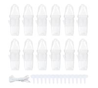 Macetas con riego automático - juego de interior transparente de 12 piezas, maceteros para vivero de 2 pulgadas, cúpula de humedad incluida, ventilación ajustable, depósito pequeño | Kit de macetero