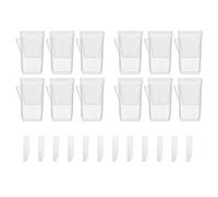 Macetas cuadradas de riego automático para plantas pequeñas, juego de 12 piezas con diseño de doble cámara que soporta propagación y monitoreo (tamaño pequeño)