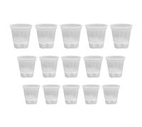 Macetas de autorriego de 15 unidades con depósito profundo para una humedad constante, tres tamaños, transparente, blanco, negro, plástico apilable para interiores y exteriores (transparente)
