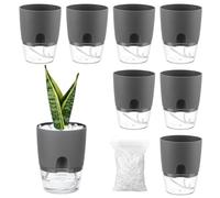 Macetas de autorriego para Plantas de Interior, macetas para Exteriores, Paquete de 8 macetas pequeñas de 3.2 Pulgadas, macetas con Piedras Decorativas, macetas, macetas para Interiores, Mini macetas