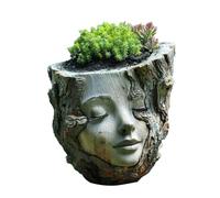 Macetas de cara genéricas | Lady Face Plant Pots Flower Planter - Cute Jarrón de flores Resin Garden Statues Desk Decor, Coffee Table Decor for Indoor Outdoor Patio Lawn Balcony