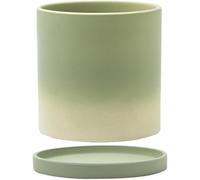 Macetas de cerámica Transpirables y absorbentes de Agua, 9 Pulgadas de diámetro, con Forma de Tubo Recto, Ideales para Plantas de Interior, con Orificios de Drenaje y platillos. Diseño (20 * 20cm)