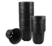 Macetas de cultivo para, cien piezas de recipientes de cultivo de flores con orificio de drenaje | Macetas de cultivo de 10,2 cm, adecuadas para interiores y exteriores, jardín, patio trasero, balcón