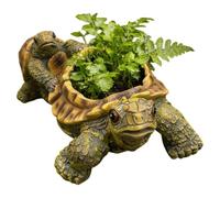 Macetas de flores de tortuga - macetas de exterior de 6,3 x 4,72 x 3,15 pulgadas, escultura fascinante | Divertido soporte para plantas inspirado en la naturaleza para patio, porche, balcón, mesa
