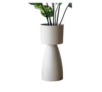 macetas de Interior Creative Plastic Flower Pots with Stems: Perfect For Display In Living Rooms and Shopping Malls(Beige,Medio)