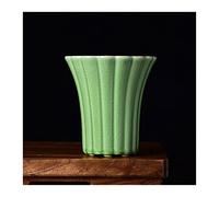 Macetas De Jardín De Interior Al Aire Libre Maceta Alta De Cerámica Orquídea Maceta Especial Suculenta Maceta De Gran con Personalidad Maceta De Grieta Adornos Decorativos Mace(Color:Verde,Size:M)