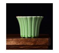 Macetas De Jardín Interior Al Aire Libre Maceta Alta De Cerámica Orquídea Suculenta Maceta Especial Maceta De Grieta De Personalidad De Gran Adornos Decorativos Maceta(Color:Verde,Size:S)