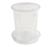 Macetas de plástico para vivero con platillo y orificio de drenaje, recipientes transparentes para flores, diseño ligero y grueso para orquídeas, suculentas, aloe, oficina, hogar (1 juego 10#)