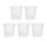 Macetas de plástico transparente con orificio de drenaje y platillo para cultivar plantas de interior, adecuadas para orquídeas, aloe vera y cactus (150)