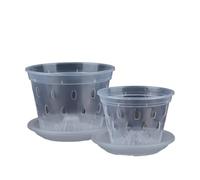 Macetas de plástico transparente, macetas ABS transparentes, cestas for orquídeas con agujeros, paquete 5 tamaños múltiples(B11)