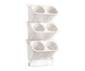 Macetas de riego automáticas montadas en la pared, creativas, de cerámica blanca, para colgar en interiores, balcón, decoración de balcón