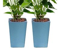 Macetas de riego automático, contenedor de menta, macetas de jardín al aire libre, para oficina, hogar, viajes, jardín, escritorio, balcón, patio, vacaciones, cocina, principiantes, alféizar de la