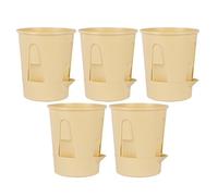 Macetas de riego automático, maceta de 5 piezas con bandeja, de base de hidratación, tarro de vegetación circular transpirable, placa de captura de prevención de desbordamiento, contenedor de