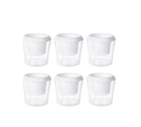 Macetas de riego automático para interiores, macetas de plástico con indicador de nivel de agua visible, suministro de agua extendido, espacio de respiración de raíces, moderno, transparente y blanco