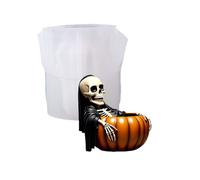 Macetas de silicona con diseño de calavera y calabaza, ideales para macetas de hormigón y decoración de jardín del hogar, silicona para hacer joyas