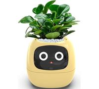 Macetas Inteligentes For Mascotas, Macetas Con Chips Ai, Múltiples Expresiones, 7 Sensores Inteligentes, For Hacer Que Criar Plantas Sea Fácil Y Divertido, Sala De Estar, Regalos, Sin Plantas(Yellow)