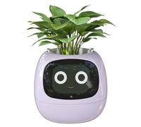 Macetas inteligentes, maceta inteligente para plantas de interior, 49 expresiones ricas, 7 sensores inteligentes, chips de IA, pantalla LCD, control de aplicación, maceta inteligente para jardín