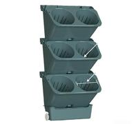 Macetas montadas en la pared, macetas de riego automático de plástico vertical para colgar en interiores y exteriores, ahorro de espacio, cultivo de hierbas vegetales, color blanco, 1 paquete (verde)