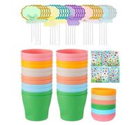 Macetas para Niños Favores DIY educativos y Coloridos | Kit de Pegatinas para Macetas para Niños y Niñas, Actividades en el Hogar, el Aula y la Escuela
