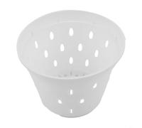 Macetas para orquídeas de plástico ABS de 5.5 pulgadas con agujeros de drenaje diseñados para una mejor circulación del aire, guía de raíces, color blanco espacioso para orquídeas de interior y (1