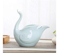 Macetas para Plantas Maceta para Plantas, Creative Swan Plant Pots Art Vase Ornament, Flower Pots Hydroponic Container Home Decoration(A,with Holes)