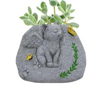 Macetas pequeñas | Macetero conmemorativo para gatos y perros, ángel, para pérdida de mascotas, macetas pequeñas, decoración de plantas, maceta interior y exterior para amantes